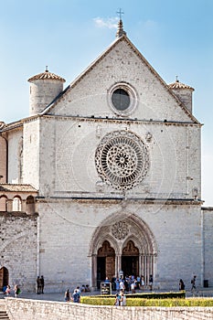 The Papal Basilica of St. Francis of Assisi. Facade church. Italy