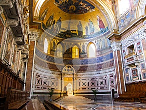 Papal Cathedra in the Archbasilica of St. John Lateran in Rome photo
