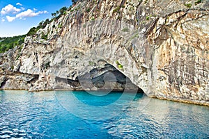 Papanikolis cave on the Ionian island of Lefkas. Greece.