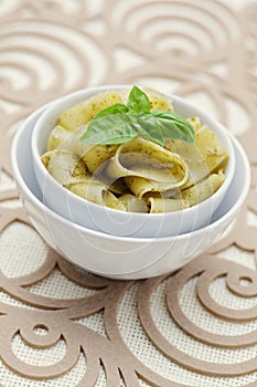 Papardelle with pesto