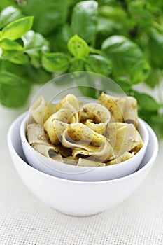 Papardelle with pesto