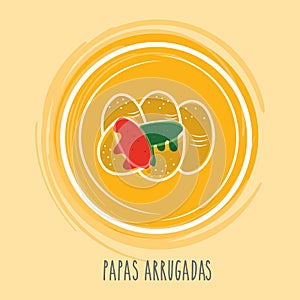 papas arrugadas. Vector illustration decorative design photo