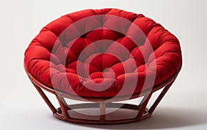 Papasan Cushion on a White Background -Generative Ai