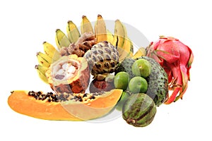 papaya annona bannana dragonfruit