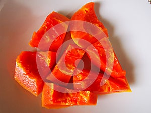 Papaya core - mellow on the plate photo