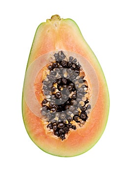 Papaya fruit isolated on white background