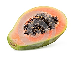 Papaya fruit isolated on white background