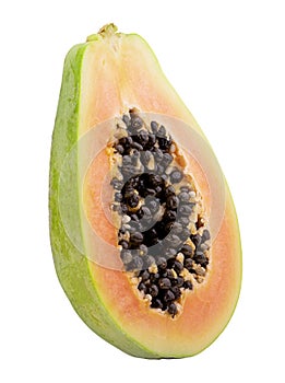 Papaya fruit isolated on white background