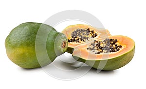 Papaya fruit isolated on white background