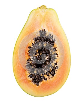 Papaya fruit isolated on white background