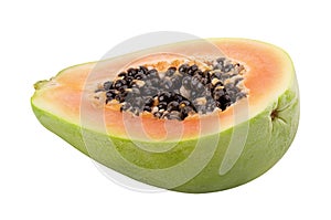 Papaya fruit isolated on white background