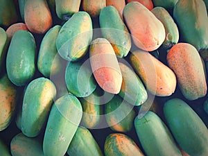 Papaya fruit  sold in supermarkets