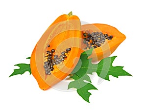 Papaya isolated on white backgroound.