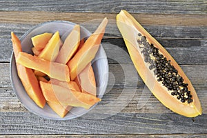 Papaya Peices and Slices
