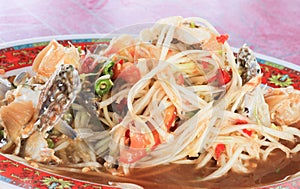 Papaya salad (Som Tam) - Traditional Thai food