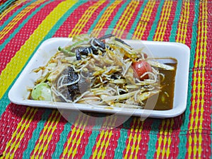 Papaya salad or somtam. Thai food