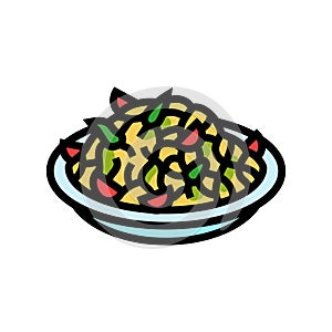 papaya salad thai cuisine color icon vector illustration