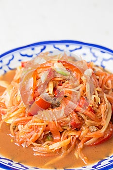 Papaya salad Thai cuisine spicy delicious