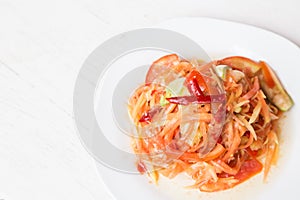 Papaya salad Thai cuisine spicy delicious