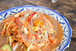 Papaya salad Thai cuisine spicy delicious