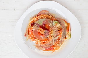 Papaya salad Thai cuisine spicy delicious