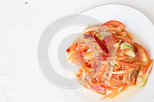 Papaya salad Thai cuisine spicy delicious