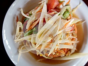 Papaya salad Thai cuisine spicy delicious :