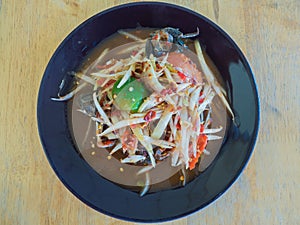 Papaya salad Thai cuisine spicy delicious :