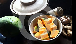 Papaya soup cook in clay pot