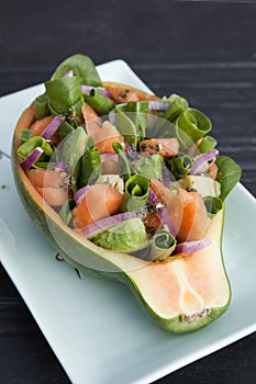 Papaya, Spinach & Avocado Salad