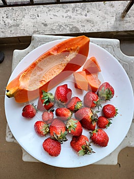 Papaya, straberry rich in vitamin C,A ,it& x27;s super food.
