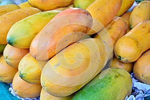 Papayas on display