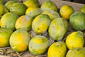 Papayas at fruit stand