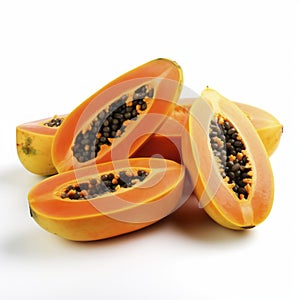 Papayas isolated on a white background