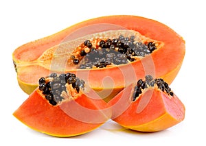 papayas on the white groundback