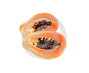 Papayas on the white