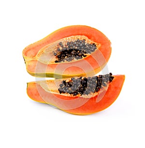 Papayas on the white