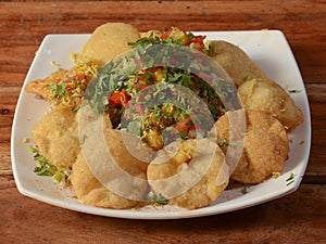 Papdi chaat is a famous midday snack in india