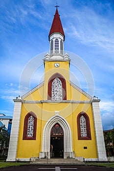Papeete city Cathedral, Tahiti island photo