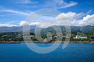 Papeete city view from the sea, Tahiti photo