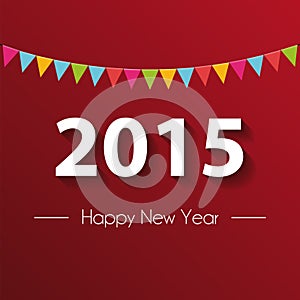 Paper 2015 Happy New Year with red background