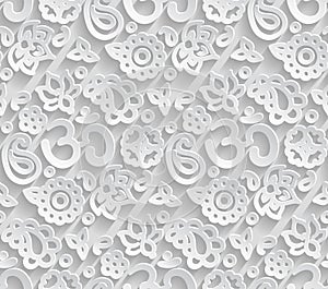 Paper 3D OM seamless pattern