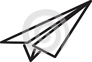 paper airplane icon black and white  graphics