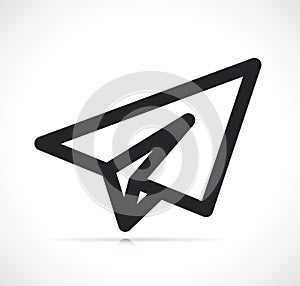 Paper airplane line icon illustration