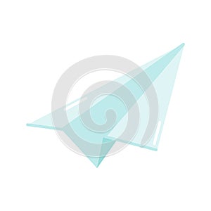 Paper airplane, origami, vector, flat illustration on white background