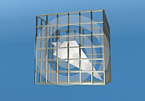 Paper airplane prison jail blocking telegram 3d illustration