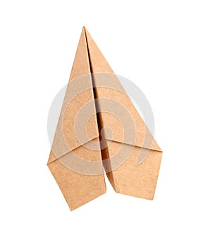 Paper airplane on white background