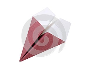 Paper airplane on white background