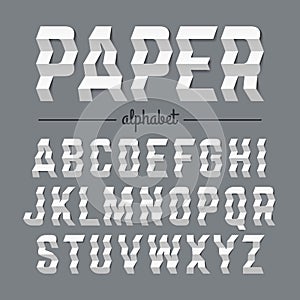 Paper alphabet with zigzag folded letters