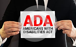 Paper with Americans with Disabilities Act ADA on a table